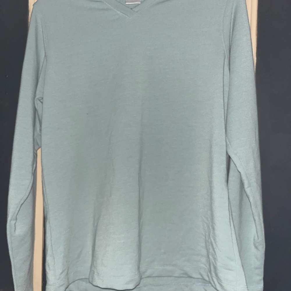 Nike Golf Light Blue V-Neck Long Sleeve Shirt